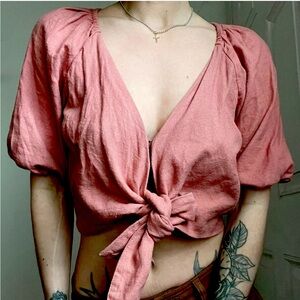 Abercrombie & Fitch linen blend top, XL